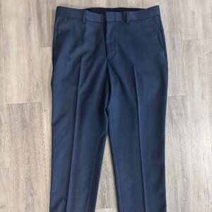 J.Crew Bowery Slim Dress Pants 33x32 Navy Grey Micro-Weave